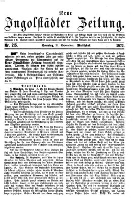 Neue Ingolstädter Zeitung Sonntag 21. September 1873