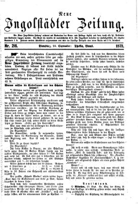 Neue Ingolstädter Zeitung Dienstag 23. September 1873