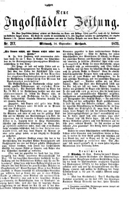 Neue Ingolstädter Zeitung Mittwoch 24. September 1873