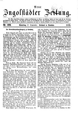 Neue Ingolstädter Zeitung Samstag 27. September 1873