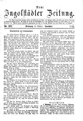 Neue Ingolstädter Zeitung Mittwoch 29. Oktober 1873