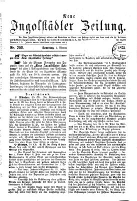 Neue Ingolstädter Zeitung Samstag 1. November 1873