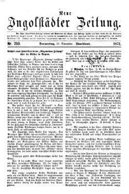 Neue Ingolstädter Zeitung Donnerstag 13. November 1873