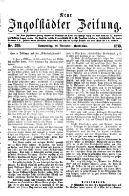 Neue Ingolstädter Zeitung Donnerstag 20. November 1873