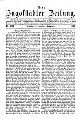 Neue Ingolstädter Zeitung Dienstag 25. November 1873