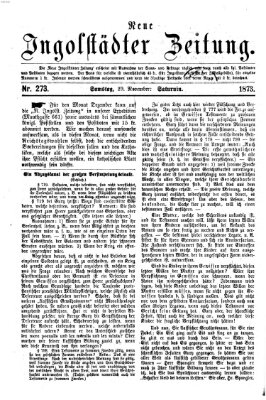 Neue Ingolstädter Zeitung Samstag 29. November 1873