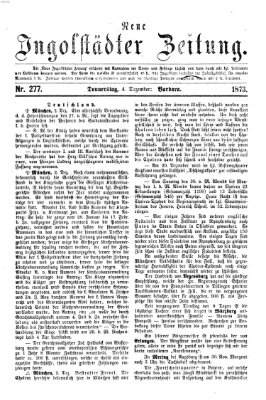 Neue Ingolstädter Zeitung Donnerstag 4. Dezember 1873
