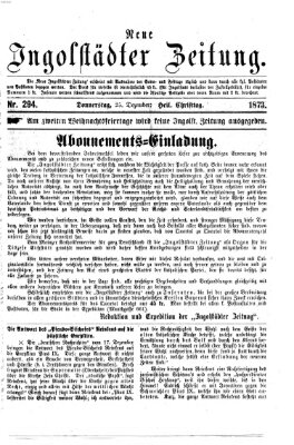 Neue Ingolstädter Zeitung Donnerstag 25. Dezember 1873