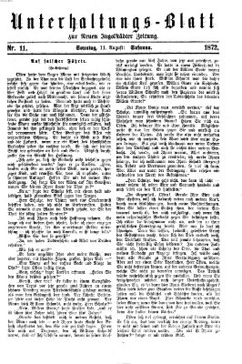 Neue Ingolstädter Zeitung. Unterhaltungs-Blatt zur "Neuen Ingolstädter Zeitung" (Neue Ingolstädter Zeitung) Sonntag 11. August 1872