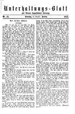 Neue Ingolstädter Zeitung. Unterhaltungs-Blatt zur "Neuen Ingolstädter Zeitung" (Neue Ingolstädter Zeitung) Sonntag 18. August 1872