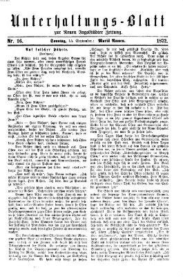 Neue Ingolstädter Zeitung. Unterhaltungs-Blatt zur "Neuen Ingolstädter Zeitung" (Neue Ingolstädter Zeitung) Sonntag 15. September 1872