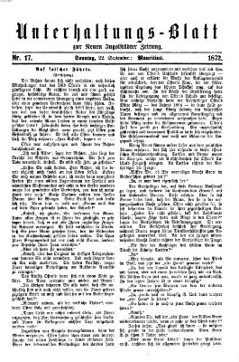 Neue Ingolstädter Zeitung. Unterhaltungs-Blatt zur "Neuen Ingolstädter Zeitung" (Neue Ingolstädter Zeitung) Sonntag 22. September 1872