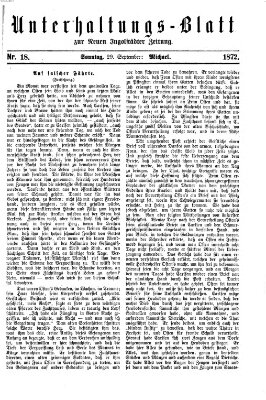 Neue Ingolstädter Zeitung. Unterhaltungs-Blatt zur "Neuen Ingolstädter Zeitung" (Neue Ingolstädter Zeitung) Sonntag 29. September 1872