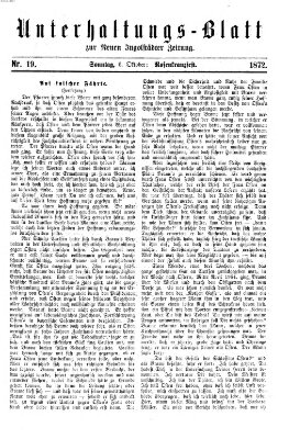 Neue Ingolstädter Zeitung. Unterhaltungs-Blatt zur "Neuen Ingolstädter Zeitung" (Neue Ingolstädter Zeitung) Sonntag 6. Oktober 1872