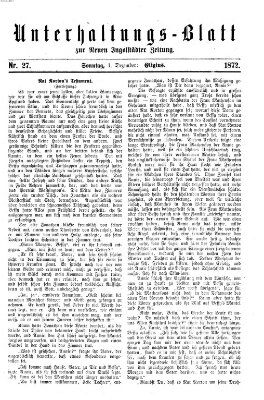 Neue Ingolstädter Zeitung. Unterhaltungs-Blatt zur "Neuen Ingolstädter Zeitung" (Neue Ingolstädter Zeitung) Sonntag 1. Dezember 1872