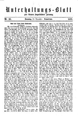 Neue Ingolstädter Zeitung. Unterhaltungs-Blatt zur "Neuen Ingolstädter Zeitung" (Neue Ingolstädter Zeitung) Sonntag 22. Dezember 1872