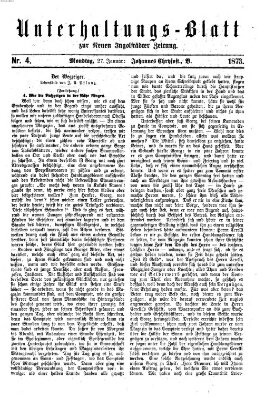 Neue Ingolstädter Zeitung. Unterhaltungs-Blatt zur "Neuen Ingolstädter Zeitung" (Neue Ingolstädter Zeitung) Montag 27. Januar 1873