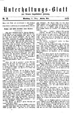 Neue Ingolstädter Zeitung. Unterhaltungs-Blatt zur "Neuen Ingolstädter Zeitung" (Neue Ingolstädter Zeitung) Montag 31. März 1873