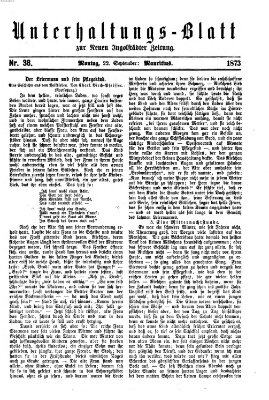 Neue Ingolstädter Zeitung. Unterhaltungs-Blatt zur "Neuen Ingolstädter Zeitung" (Neue Ingolstädter Zeitung) Montag 22. September 1873