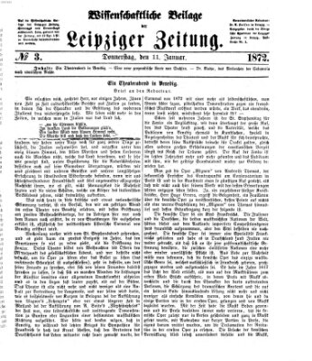 Leipziger Zeitung. Wissenschaftliche Beilage (Leipziger Zeitung) Donnerstag 11. Januar 1872