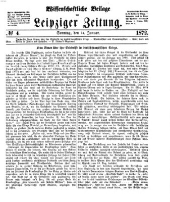 Leipziger Zeitung. Wissenschaftliche Beilage (Leipziger Zeitung) Sonntag 14. Januar 1872