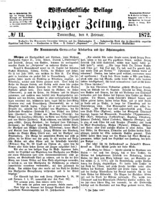 Leipziger Zeitung. Wissenschaftliche Beilage (Leipziger Zeitung) Donnerstag 8. Februar 1872