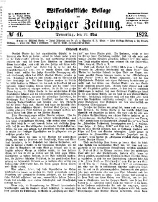 Leipziger Zeitung. Wissenschaftliche Beilage (Leipziger Zeitung) Donnerstag 23. Mai 1872