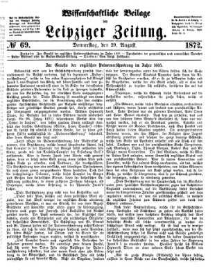 Leipziger Zeitung. Wissenschaftliche Beilage (Leipziger Zeitung) Donnerstag 29. August 1872