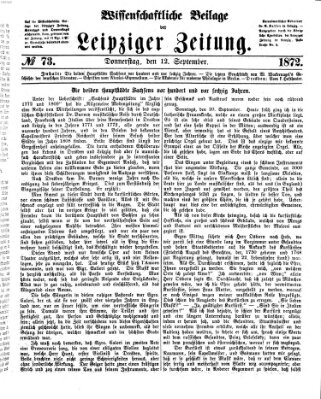 Leipziger Zeitung. Wissenschaftliche Beilage (Leipziger Zeitung) Donnerstag 12. September 1872