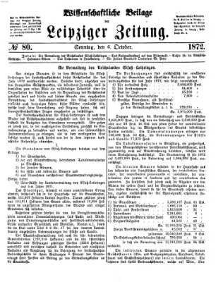 Leipziger Zeitung. Wissenschaftliche Beilage (Leipziger Zeitung) Sonntag 6. Oktober 1872