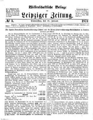 Leipziger Zeitung. Wissenschaftliche Beilage (Leipziger Zeitung) Donnerstag 16. Januar 1873