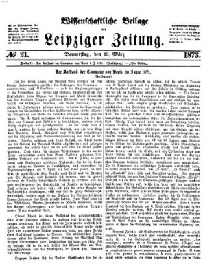 Leipziger Zeitung. Wissenschaftliche Beilage (Leipziger Zeitung) Donnerstag 13. März 1873