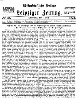 Leipziger Zeitung. Wissenschaftliche Beilage (Leipziger Zeitung) Donnerstag 1. Mai 1873