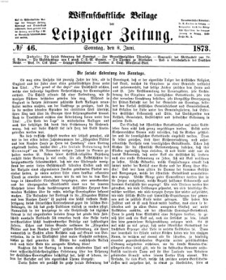 Leipziger Zeitung. Wissenschaftliche Beilage (Leipziger Zeitung) Sonntag 8. Juni 1873