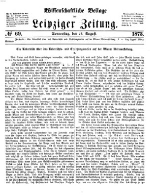 Leipziger Zeitung. Wissenschaftliche Beilage (Leipziger Zeitung) Donnerstag 28. August 1873