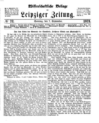 Leipziger Zeitung. Wissenschaftliche Beilage (Leipziger Zeitung) Sonntag 7. September 1873