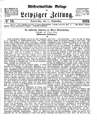 Leipziger Zeitung. Wissenschaftliche Beilage (Leipziger Zeitung) Donnerstag 11. September 1873