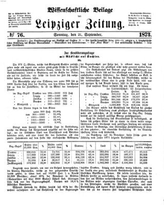 Leipziger Zeitung. Wissenschaftliche Beilage (Leipziger Zeitung) Sonntag 21. September 1873