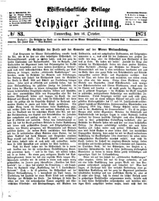 Leipziger Zeitung. Wissenschaftliche Beilage (Leipziger Zeitung) Donnerstag 16. Oktober 1873