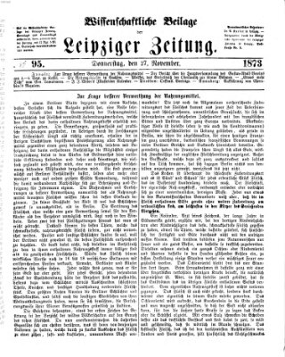 Leipziger Zeitung. Wissenschaftliche Beilage (Leipziger Zeitung) Donnerstag 27. November 1873