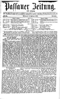 Passauer Zeitung Mittwoch 14. Februar 1872