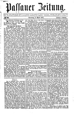 Passauer Zeitung Dienstag 2. April 1872