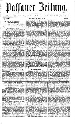 Passauer Zeitung Mittwoch 17. April 1872