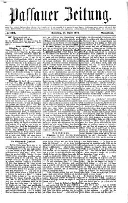 Passauer Zeitung Samstag 27. April 1872