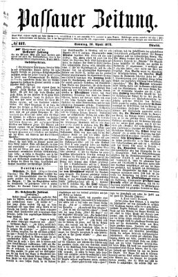 Passauer Zeitung Sonntag 28. April 1872