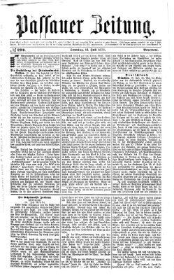 Passauer Zeitung Sonntag 14. Juli 1872