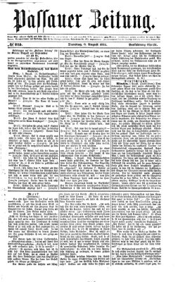 Passauer Zeitung Dienstag 6. August 1872