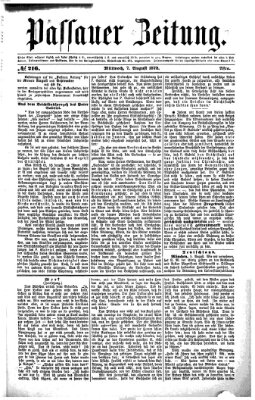 Passauer Zeitung Mittwoch 7. August 1872