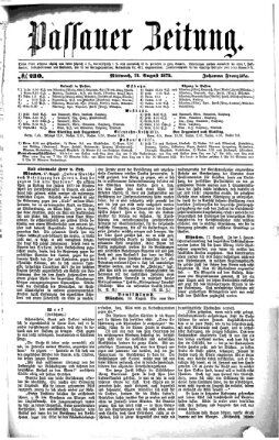Passauer Zeitung Mittwoch 21. August 1872