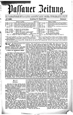 Passauer Zeitung Samstag 31. August 1872